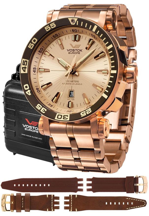 Zegarek Vostok Europe Zegarek męski Vostok Europe NH35A-575B281B różowe złoto. Kolor: różowy, złoty, wielokolorowy