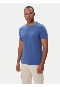 Pepe Jeans T-Shirt Original Basic 3N PM5010133 Granatowy Regular Fit. Kolor: niebieski. Materiał: bawełna