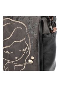 Stylowa Brązowa Torebka Damska Z Klapką Anekke. Kolor: brązowy. Wzór: nadruk. Materiał: skórzane. Styl: elegancki #6