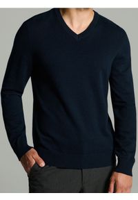 Sinsay - Sweter z dekoltem w serek - granatowy. Typ kołnierza: dekolt w serek. Kolor: niebieski