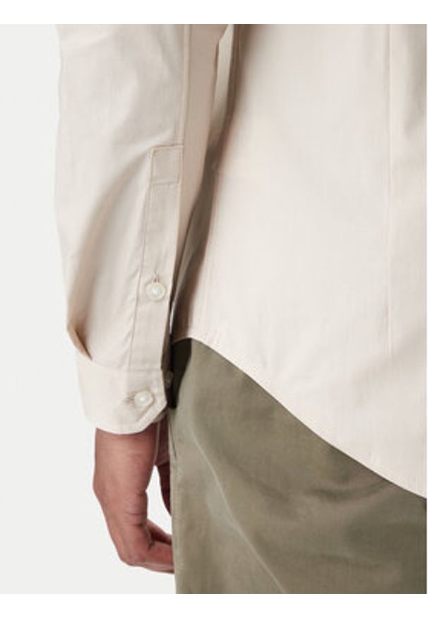 Tommy Jeans Koszula Original DM0DM04405 Beżowy Slim Fit. Kolor: beżowy. Materiał: bawełna