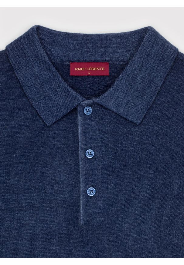 Pako Lorente - PAKO LORENTE - Wełniany sweter polo. Okazja: na co dzień. Typ kołnierza: polo. Materiał: wełna. Sezon: jesień. Styl: casual
