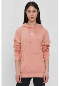 adidas Originals - Bluza. Typ kołnierza: kaptur. Kolor: pomarańczowy. Materiał: bawełna, dzianina. Długość rękawa: długi rękaw. Długość: długie. Wzór: gładki #3