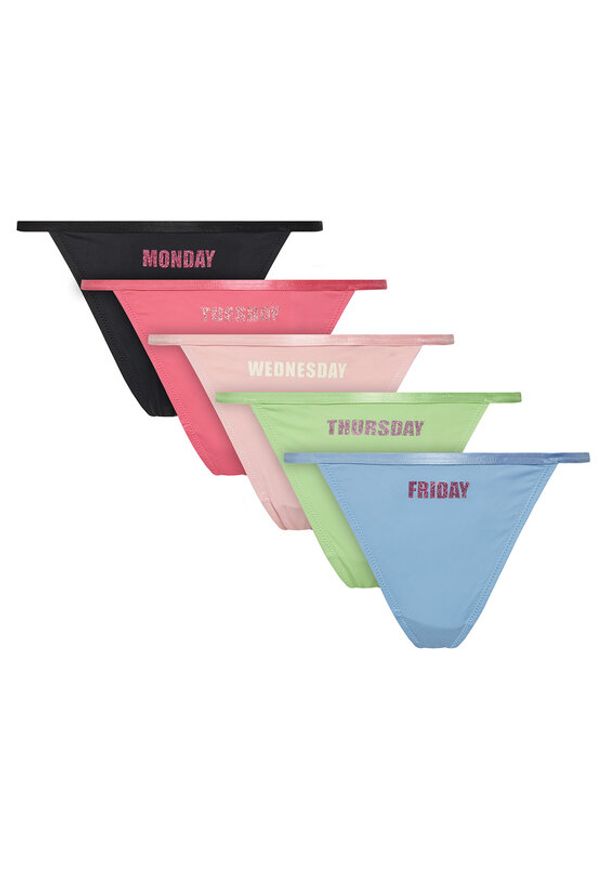 Juicy Couture Komplet stringów JCTUS125971 Kolorowy. Materiał: syntetyk. Wzór: kolorowy