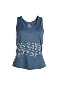 ARTENGO - Koszulka na ramiączka tenisowa damska Artengo Dry 500. Kolor: wielokolorowy, niebieski, szary. Materiał: materiał, poliester, elastan. Długość rękawa: na ramiączkach. Długość: krótkie. Sport: tenis