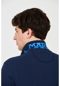 La Martina - LA MARTINA Granatowe męskie polo z małym logo, Rozmiar XXL. Typ kołnierza: polo. Kolor: niebieski #6