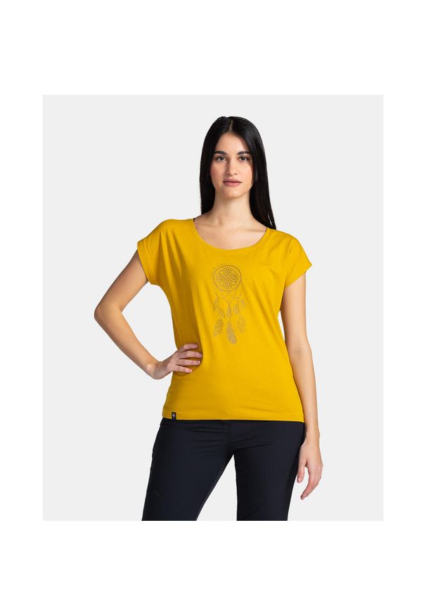 Bawełniana koszulka damska Kilpi ROANE-W. Kolor: żółty. Materiał: bawełna