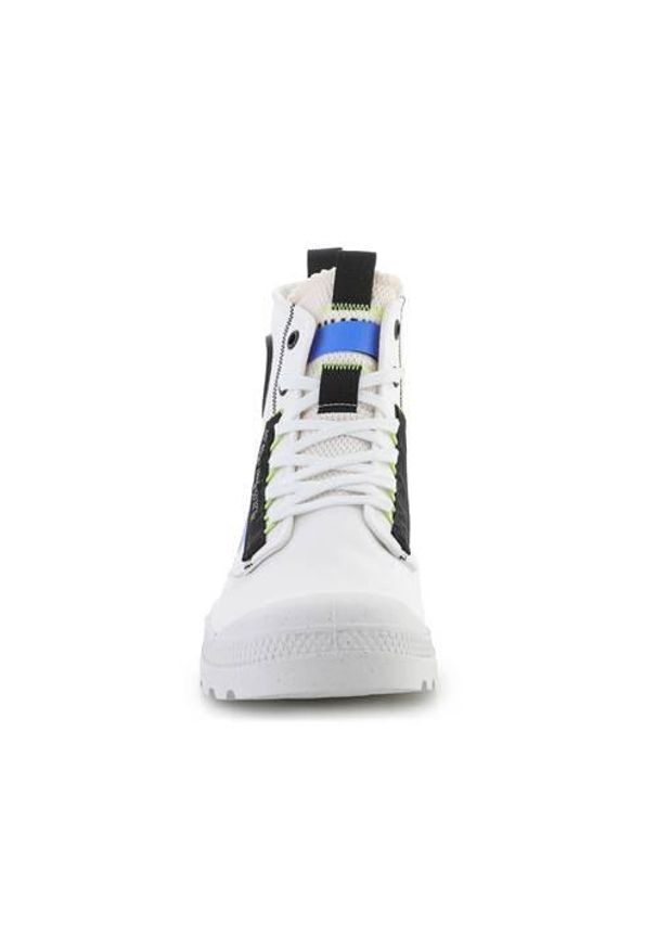 Buty do chodzenia unisex Palladium Pampa HI Recraft Star. Wysokość cholewki: za kostkę. Zapięcie: sznurówki. Kolor: biały. Materiał: tkanina. Szerokość cholewki: normalna. Sport: turystyka piesza