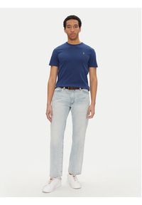 Polo Ralph Lauren T-Shirt 710740727092 Granatowy Custom Slim Fit. Typ kołnierza: polo. Kolor: niebieski. Materiał: bawełna #2