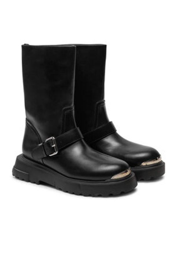 Love Moschino - LOVE MOSCHINO Botki JA24134G1LIA0000 Czarny. Kolor: czarny. Materiał: skóra