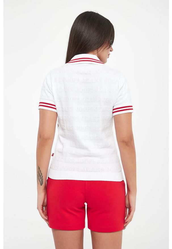 JOOP! Jeans - Polo damskie z tłoczonym logo Kalena JOOP! JEANS. Typ kołnierza: polo