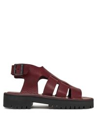 Fracap Sandały D031 Bordowy. Kolor: czerwony. Materiał: skóra