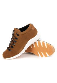 ButBal Damskie buty trekkingowe skóra 674BB brązowe. Kolor: brązowy. Materiał: skóra