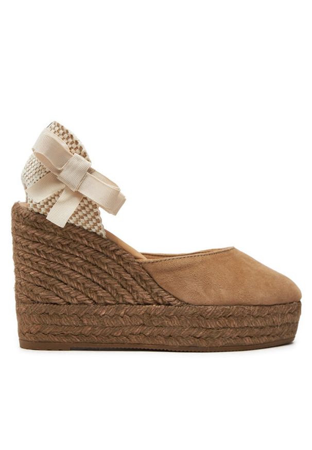 Manebi Espadryle Hamptons Wedge Espadrilles W 1.6 WV Brązowy. Kolor: brązowy. Materiał: skóra, zamsz