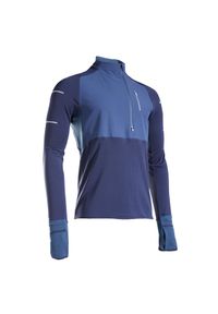 KIPRUN - Bluza do biegania męska Kiprun Warm Regul ocieplana. Kolor: niebieski. Materiał: materiał, poliester. Sezon: zima. Sport: fitness #1