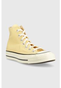 Converse trampki Chuck 70 HI kolor żółty A02757C A02757C-LIGHT.ORN. Nosek buta: okrągły. Zapięcie: sznurówki. Kolor: żółty. Materiał: guma #4