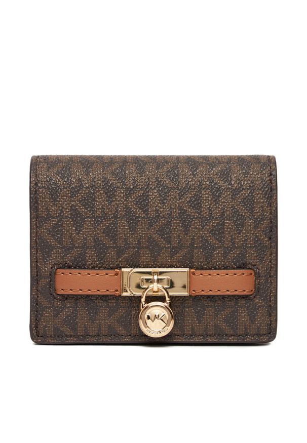 MICHAEL Michael Kors Mały Portfel Damski 32F5GNXD1B Brązowy. Kolor: brązowy. Materiał: skóra