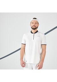ARTENGO - Koszulka do tenisa z krótkim rękawem męska Artengo DRY+. Kolor: biały. Materiał: materiał, elastan, poliester. Długość rękawa: krótki rękaw. Długość: krótkie. Sport: tenis