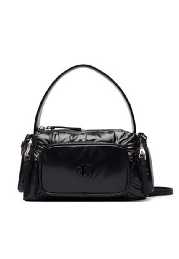 Calvin Klein Torebka Pocket Shiny Nylon Small Bag LV04F3405G Czarny. Kolor: czarny. Materiał: skórzane