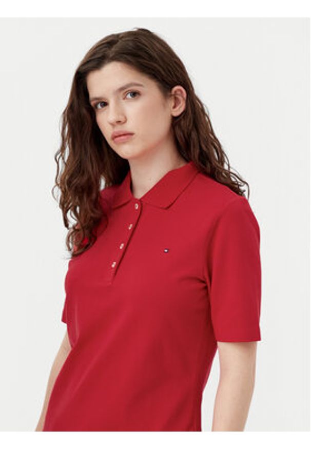 TOMMY HILFIGER - Tommy Hilfiger Polo 1985 WW0WW43224 Czerwony Regular Fit. Typ kołnierza: polo. Kolor: czerwony. Materiał: bawełna