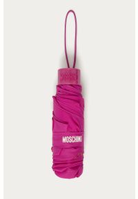 MOSCHINO - Moschino - Parasol. Kolor: różowy. Materiał: syntetyk, materiał. Wzór: gładki #4