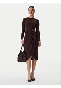 Lauren Ralph Lauren - LAUREN RALPH LAUREN Sukienka codzienna 250951397001 Brązowy Slim Fit. Okazja: na co dzień. Kolor: brązowy. Materiał: syntetyk. Typ sukienki: proste. Styl: casual #2