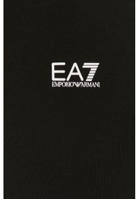 EA7 Emporio Armani - Polo. Typ kołnierza: polo. Kolor: czarny. Materiał: bawełna, dzianina, elastan. Długość: krótkie. Wzór: gładki, aplikacja #5