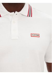 Hunter Polo Noris SS HARM0037242 Biały Regular Fit. Typ kołnierza: polo. Kolor: biały. Materiał: bawełna #3
