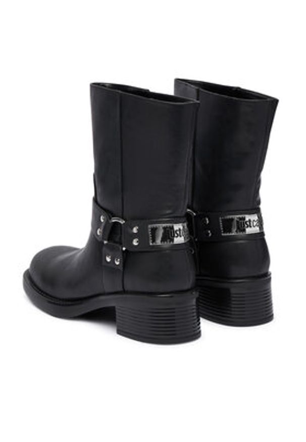 Just Cavalli Botki 79RA3S91 ZSD61 Czarny. Kolor: czarny. Materiał: skóra
