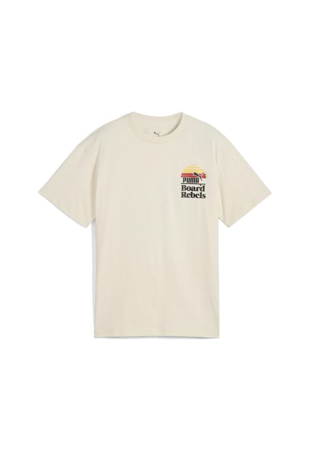 Puma - Młodzieżowa koszulka Mid 90s z grafiką PUMA Alpine Snow White. Kolor: biały, beżowy, wielokolorowy. Materiał: guma. Wzór: nadruk. Sport: joga i pilates