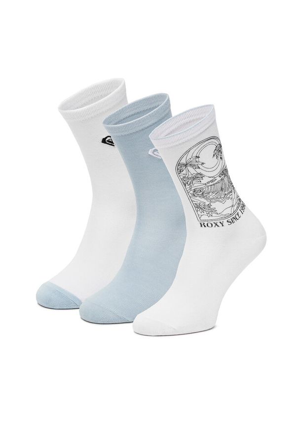 Zestaw 3 par wysokich skarpet unisex Roxy. Kolor: biały
