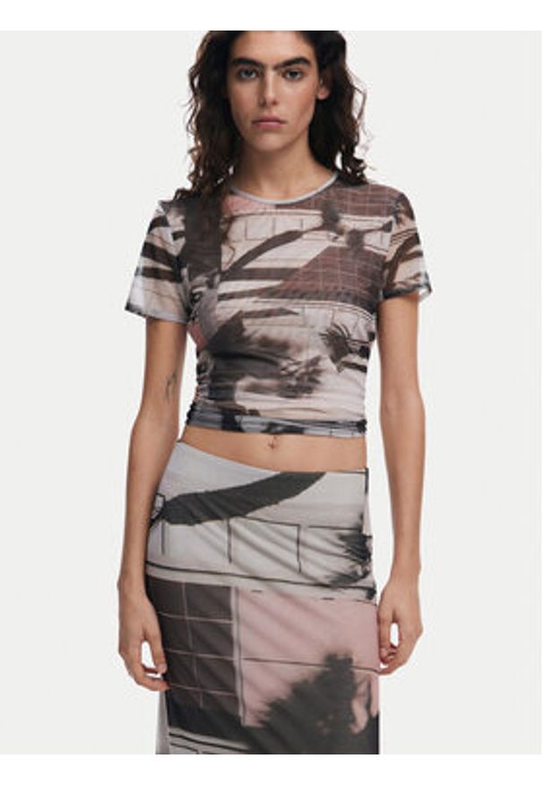 Desigual Spódnica tiulowa 25SWFK05 Kolorowy Regular Fit. Materiał: syntetyk. Wzór: kolorowy