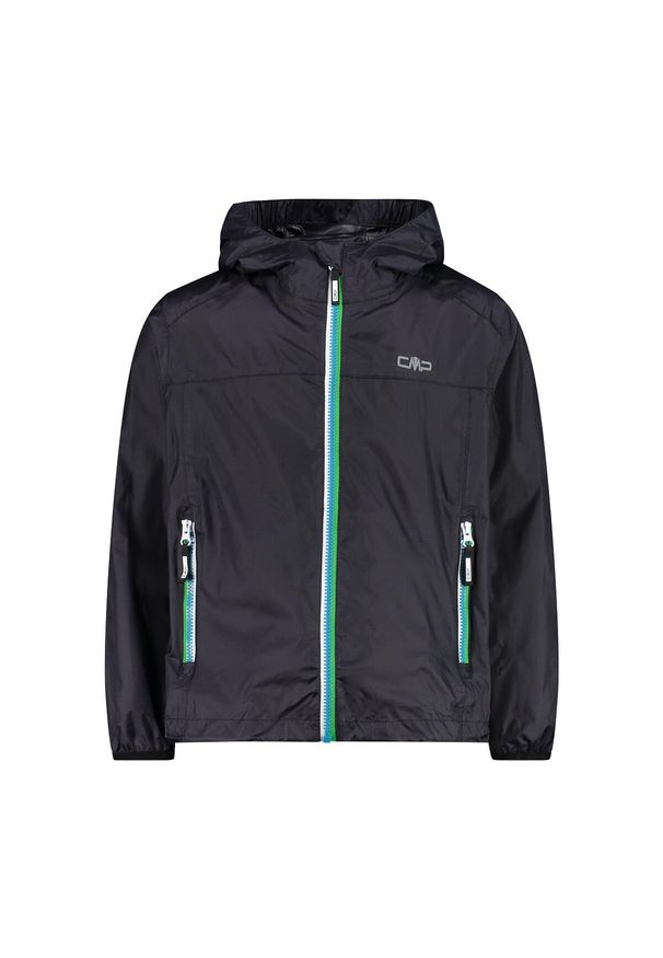 Wodoodporna kurtka z kapturem dla dzieci CMP. Typ kołnierza: kaptur. Kolor: niebieski, szary, wielokolorowy, brązowy. Styl: sportowy. Sport: turystyka piesza