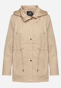 Born2be - Beżowa Kurtka Parka ze Ściągaczem w Talii i Odpinanym Kapturem Elanoreta. Okazja: na co dzień. Kolor: beżowy. Materiał: jeans. Styl: casual, elegancki #3