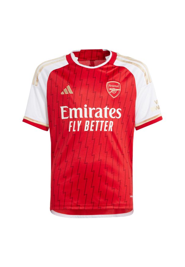 Koszulka do piłki nożnej dla dzieci Adidas Arsenal 23/24 Home. Kolor: czerwony, wielokolorowy, biały. Materiał: materiał. Sport: piłka nożna