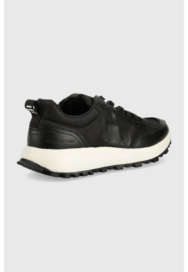 G-Star RAW - G-Star Raw sneakersy theq run kolor czarny. Nosek buta: okrągły. Zapięcie: sznurówki. Kolor: czarny. Materiał: guma. Obcas: na platformie. Sport: bieganie