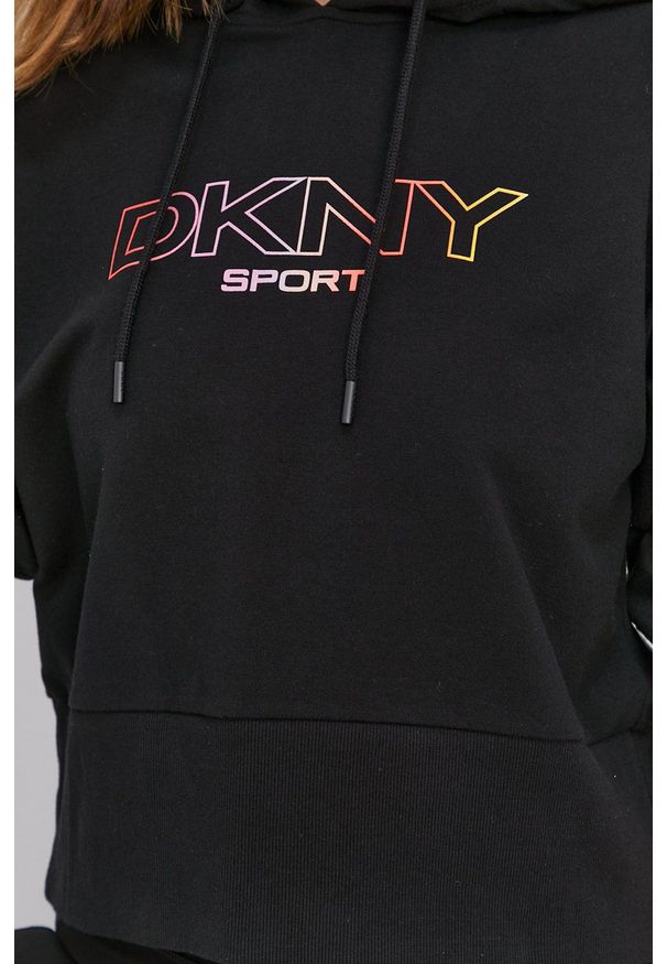 DKNY - Dkny - Bluza. Kolor: czarny. Wzór: nadruk