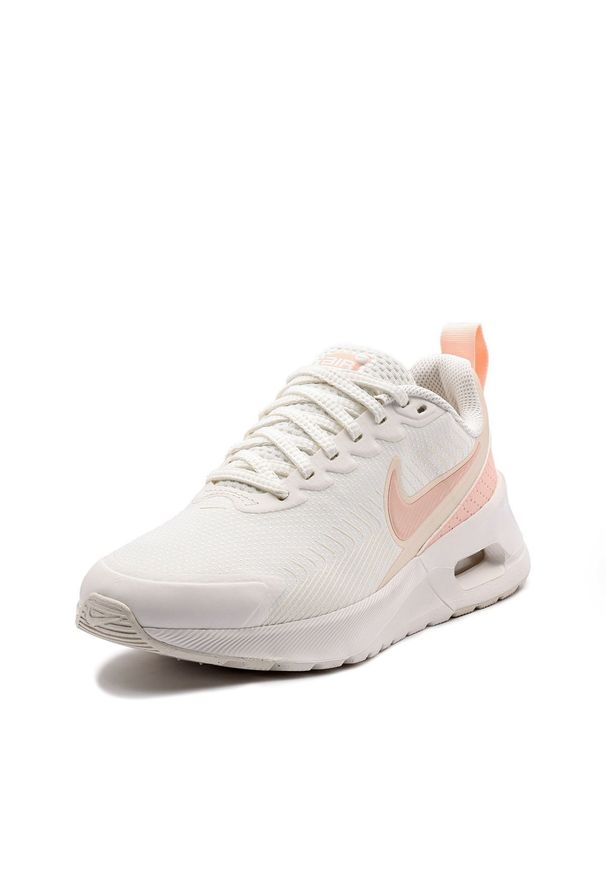 Nike - NIKE AIR MAX NUAXIS Sneakersy damskie. Okazja: na spacer, na co dzień. Kolor: beżowy. Materiał: jeans, materiał, dresówka, guma. Szerokość cholewki: normalna. Model: Nike Air Max. Sport: turystyka piesza