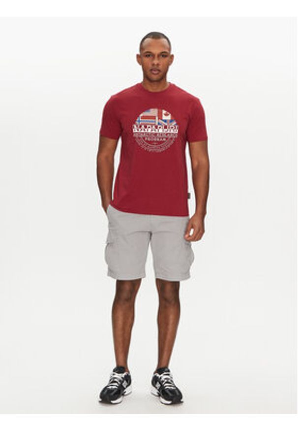 Napapijri T-Shirt S-Turin NP0A4HQG Czerwony Regular Fit. Kolor: czerwony. Materiał: bawełna