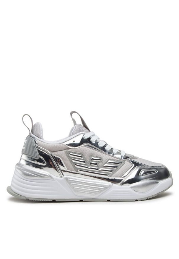 EA7 Emporio Armani Sneakersy X8X070 XK298 00520 Srebrny. Kolor: srebrny. Materiał: skóra