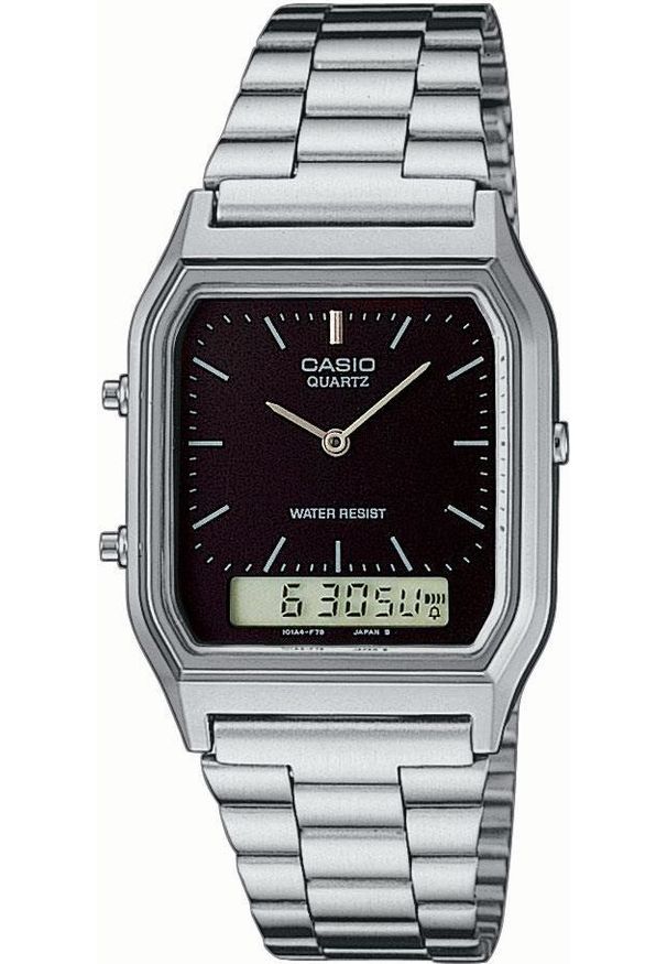 Zegarek Casio Męski AQ-230A-1DMQYES Retro srebrny. Kolor: srebrny. Styl: retro