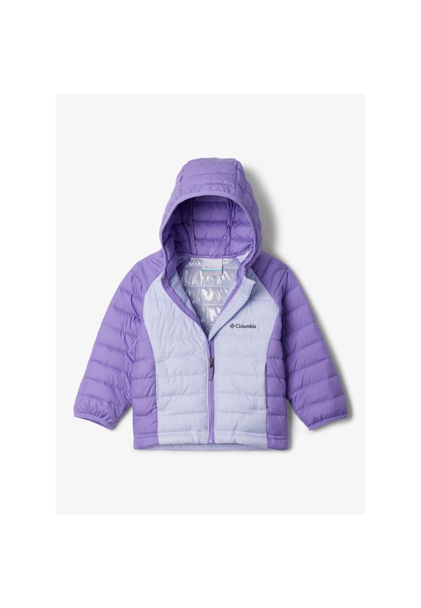 columbia - Kurtka ocieplana dziewczęca Columbia Powder Lite II Hooded Jacket. Kolor: fioletowy. Sport: turystyka piesza