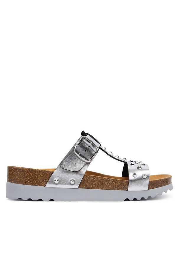 Klapki Scholl. Kolor: srebrny