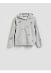 Reserved - Bluza ze świątecznym motywem - ciemnoszary. Kolor: szary. Materiał: bawełna, dzianina. Styl: wizytowy #1