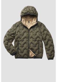 Blauer USA - BLAUER Zielona kurtka męska Pier Short Jackets, Rozmiar M. Kolor: zielony. Materiał: poliamid, puch #6