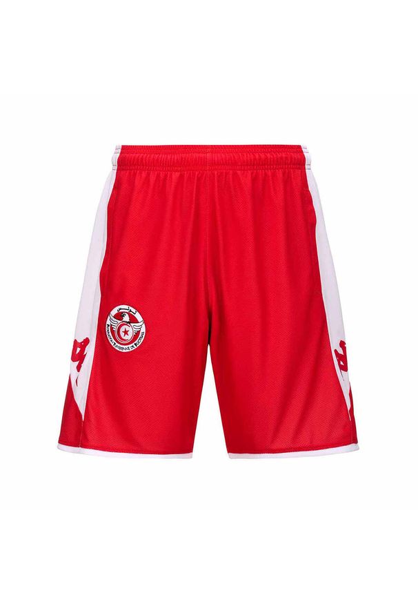 Kappa - Spodenki treningowe Tunisie Ahora Pro 7 2024. Kolor: czerwony, biały, wielokolorowy. Sport: piłka nożna