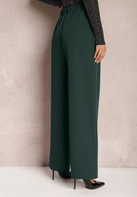 Renee - Ciemnozielone Szerokie Spodnie w Eleganckim Stylu Hanessame. Kolor: zielony. Styl: elegancki #5