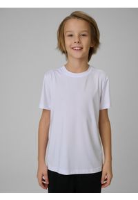 4f - 4F Koszulka sportowa szybkoschnąca chłopięca - biała 146/152 (10-12 lat). Kolor: biały. Sezon: lato #2