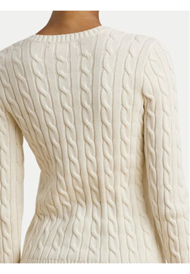 Lauren Ralph Lauren Sweter 200932223002 Écru Slim Fit. Materiał: bawełna