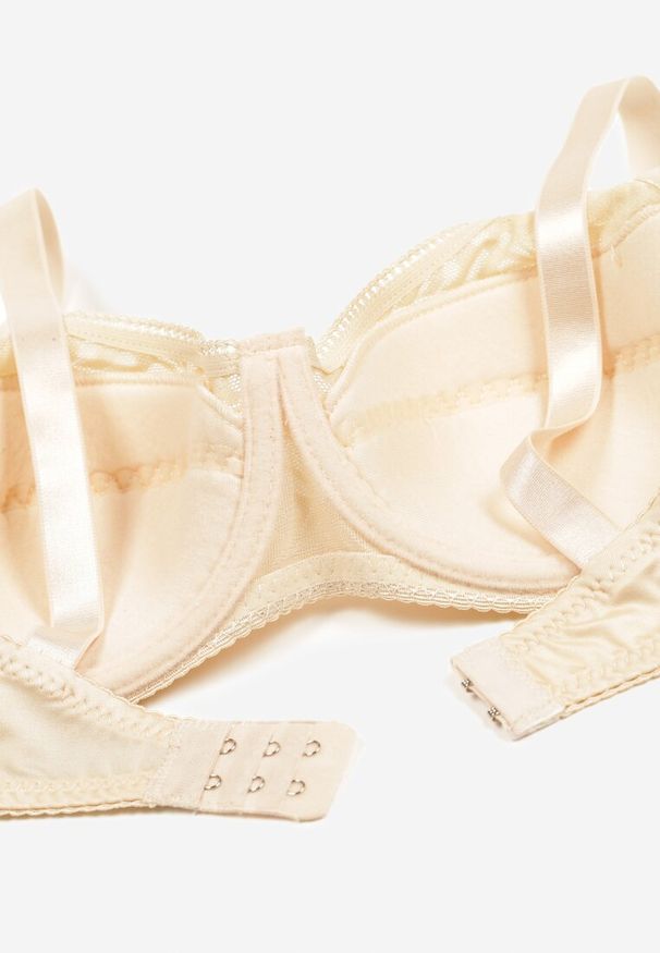 Born2be - Jasnobeżowy Biustonosz Typu Full Cup z Regulowanymi Ramiączkami Vikiianae. Kolor: beżowy